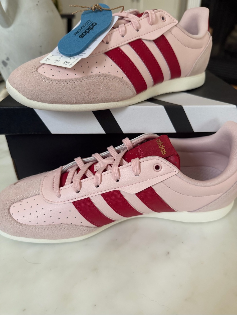 adidas Women’s Pink and Red Low-Top Sneakers